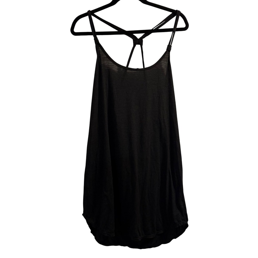 TYR Tank Top Swim Coverup Black XL 14/16 Strappy Racerback Athleisure Casual